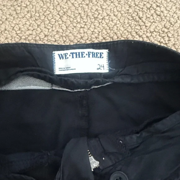 NWOT free people We The Free Black lotus baggy low rise pants size 24W - Picture 7 of 8